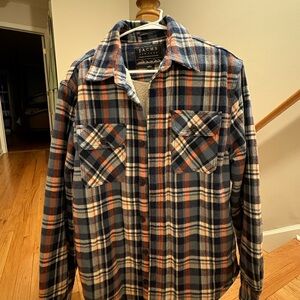 Jachs Navy and Rust Plaid Shirt
